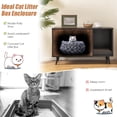 thumbnail image 5 of Infans Cat Litter Box Enclosure w/ Cat Litter Catch Indoor Cat Cabinet for Living Room, 5 of 7