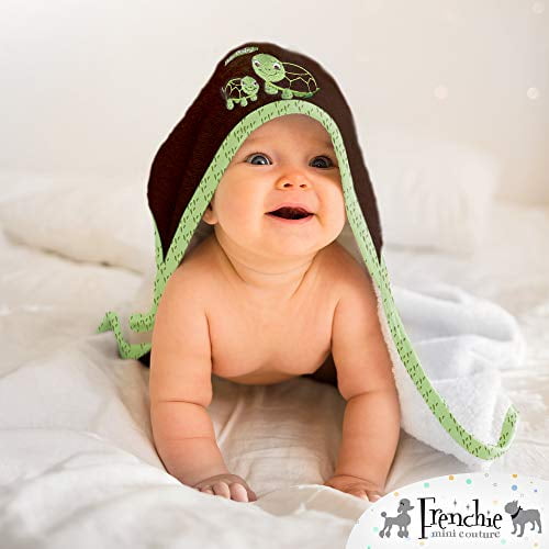 Frenchie Mini Couture Baby Hooded Towel Set 80 Cotton 20 Polyester Frog Alligator Turtle Babies Bath Towels Pack of 3 Walmart