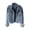 Blue, variant on Women Denim Jacket Solid Color Single-breasted Short Breathable Keep Warm Beads Decor Long Sleeves Cardigan Imitation Pearl Autumn Coat Female Clothes