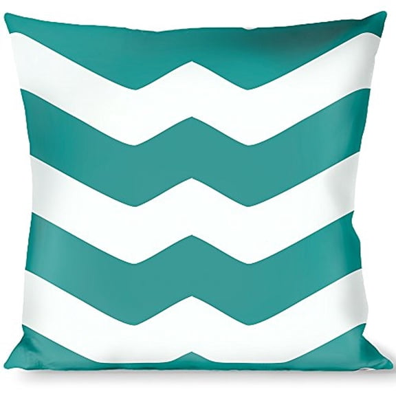 Buckle-Down Throw Pillow - Chevron Stripe White Teal