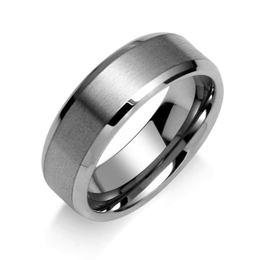 King Will Basic Unisex 8mm Silver//Black Tungsten Carbide Matte Polished Finish Wedding Engagement Band Ring