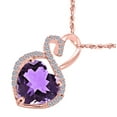 thumbnail image 5 of Women's 4.0 Ct Heart Shape Amethyst Pendant in 10k Rose Gold with 18k Gold Plated Over 925 Sterling Silver Box Chain, 5 of 5