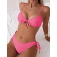 thumbnail image 5 of Zpanxa Two Piece Swimsuit for Women Solid Color Adjustable Lace Up Bikini Set Comfort Fit for Beach and Hot Spring, 5 of 5