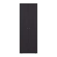 thumbnail image 3 of DEPOT E-SHOP Lisle Armoire, 2 Doors, 2 Shelves, Black Wengue, 3 of 6