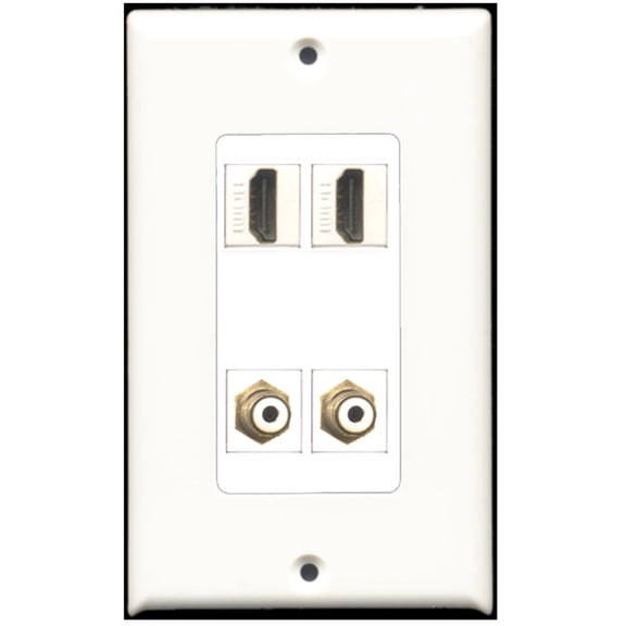Ultra Spec Cables 2 Port HDMI 2 Port RCA Wall Plate DecorZ