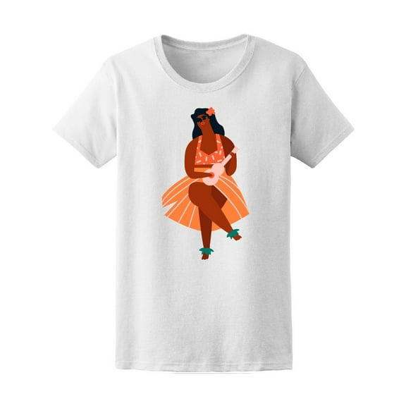Hawaiian Girl Playing Ukulele Tee Women's -Image by Shutterstock