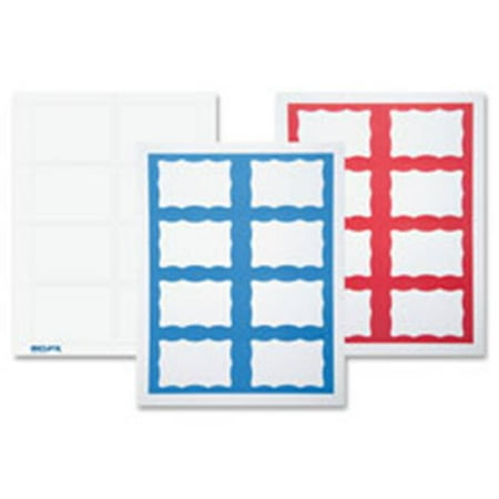 BLUE Border Adhesive Badges 8 Per Sheet 200 Pack WHITE ()