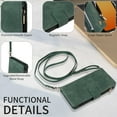 thumbnail image 5 of ELEHOLD for iPhone 15 Pro Max Wallet Crossbody Case,Large Capacity Card Slots Zipper Purse Kickstand Function Magnetic Clasp Shoulder Strap Wrist Lanyard Flip Leather Case for iPhone 15 Pro Max,Green, 5 of 6