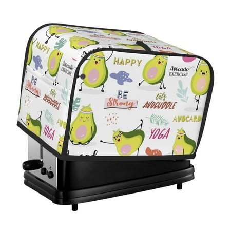 

Noewx Happy Avocado Toaster Covers 2 Slice Appliance Cover Toaster Fingerprint Protection and Greasy Protection Anti-sputtering Bread Maker Cover