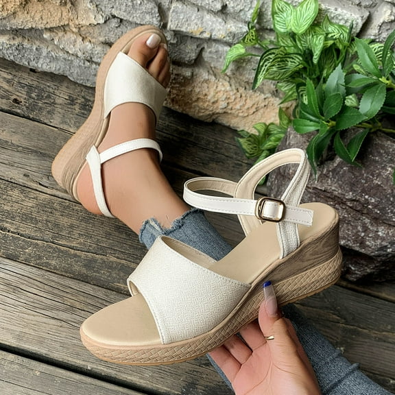 Wowcloth Women's Fashion Casual Round - Toe Roman Thick - Soled Sandals - Spring & Summer Style for Leisure and Outdoor