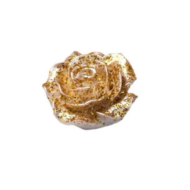 Jumpingount Flor de Rosa falsa, bonita decoración de horquilla, Camelia de resina floreciente para carcasa de teléfono móvil, funda para álbum de Ropa, zapatos y accesorios Miscelánea Oro Jumpingount AP012333-03