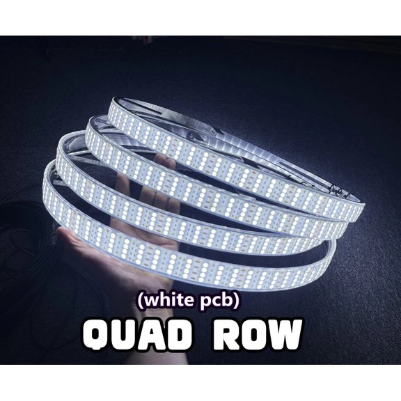 Tzvmny Quad Row Pure White Wheel Lights 15.5'' LED Exterior Decorative Lights, Fits Universal, Cold White, Brightest Rim, Bluetooth