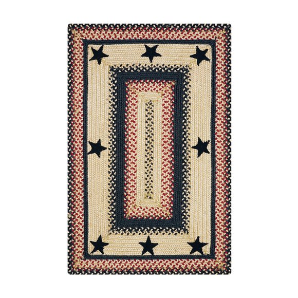 Homespice Decor 22" x 72" Rect. Primitive Star Gloucester Jute Braided Runner