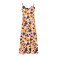 thumbnail image 5 of Aqestyerly Robe Maxi Sans Manches pour Femmes Robes d'Été pour Imprimé Col Rond Robe Décontractée Longues Robes Respirantes Mélange Coton Lin pour l'Été, 5 of 5