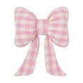 thumbnail image 2 of Gingham Bow Pillow, Soft Bow Decorative Pillow, Cute Bow Throw Pillow, Bow Shaped Waist Pillow for Bedroom Sofa Couch, 2 of 6