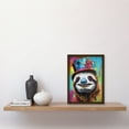 thumbnail image 2 of Sloth Wearing Ladies Summer Hat Modern Pop Art Artwork Framed Wall Art Print A4, 2 of 4
