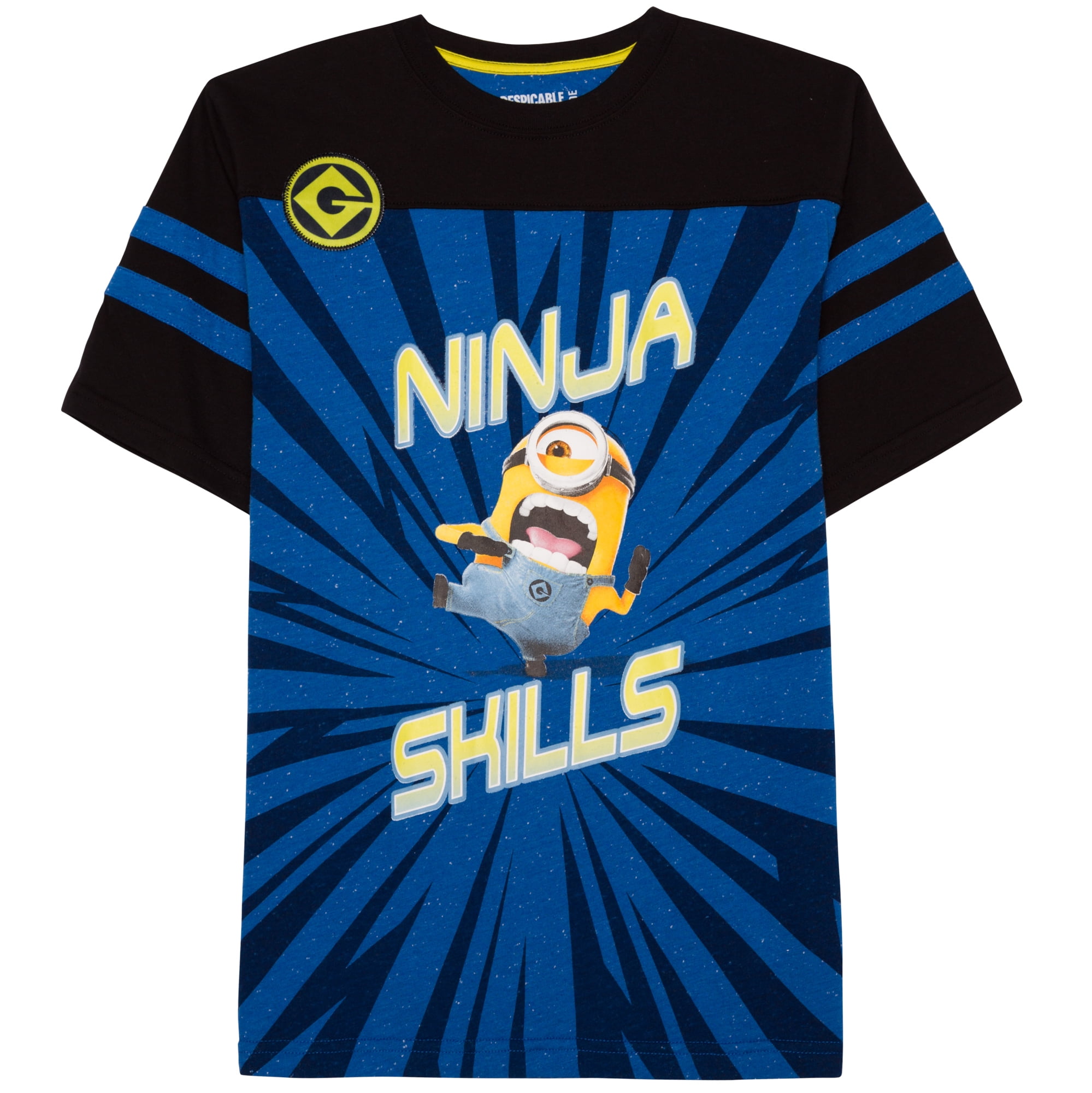 Boys' Minion Stripe Short Sleeve Football TShirt