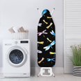 thumbnail image 3 of HELLHERO Elastic Edges Ironing Board Covers & Iron Covers Non Fading Cloth Cover for Hook and Loop Fastener Straps Dust - Proof, Black Dragonflies, 3 of 5