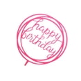 thumbnail image 1 of Round Happy Birthday Letter Cake Topper Acrylic DIY Cupcake Smash Candle Stick; Handmade Cake Smash Candle Party Handmade Stick, 1 of 9