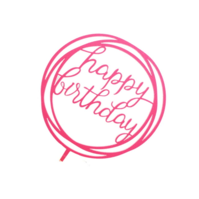 Round Happy Birthday Letter Cake Topper Acrylic DIY Cupcake Smash Candle Stick; Handmade Cake Smash Candle Party Handmade Stick