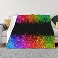 thumbnail image 3 of Throw Blanket for Couch, Rainbow Glitter Border Super Soft Fuzzy Comfy Warm Throw Blanket, Cuteness Lightweight Cozy Plush Flannel Blanket & Throws for Sofa and Bed All Season, 3 of 5