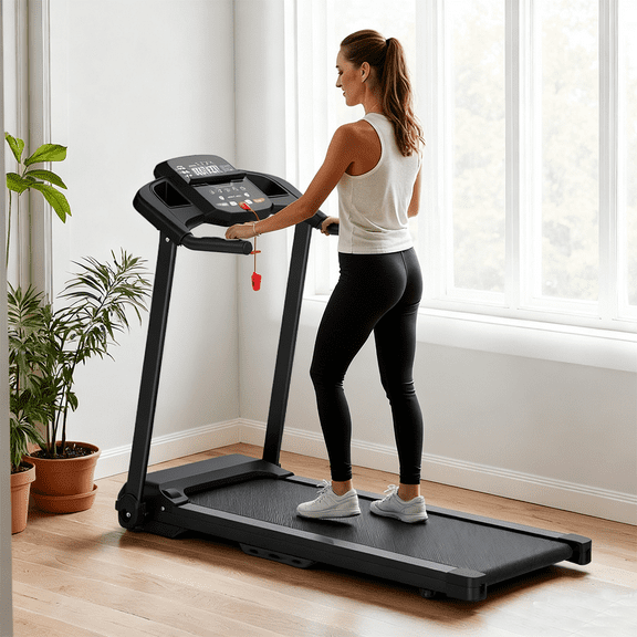2.5HP Foldable Treadmill for Home, Electric Folding Treadmill Running Machine with 265 LBS Capacity, Quiet Walking Pad Jogging Exercise Equipment for Small Space