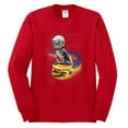 thumbnail image 2 of Funny Graphic Astronaut Cat in Space on Cheeseburger | Mens Cat Lover Long Sleeve T-Shirt, Red, 2XL, 2 of 3