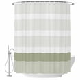 thumbnail image 2 of Sage Green Stripe Waterproof Fabric Shower Curtain,Modern Rustic Horizontal Green Striped Waterproof Fabric Shower Curtain for Bathroom Curtains Bathtubs Shower Curtains with 12 Hooks Small 36x72in, 2 of 8