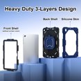 thumbnail image 3 of Allytech for Galaxy Tab A9+ 11" Case SM-X210 X215 2023, Rugged Shockproof Kids Friendly Kickstand Handle Grip Shoulder Strap Bumper Tablet Case for Samsung Galaxy Tab A9 Plus - Navy+Black, 3 of 9