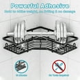 thumbnail image 3 of Vtopmart Corner Shower Caddy, 5 Pack No Drill Adhesive Shelves, Wall Mounted Bathroom Organizer, Black, 3 of 6