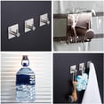 thumbnail image 4 of Estante de esquina de pared para baño sin perforación + ganchos autoadhesivos: cesta de estante adhesiva de 2 niveles y 2 ganchos de baño resistentes de acero inoxidable 304 para, 4 of 5