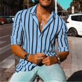 thumbnail image 1 of Camisa de hombre con estampado de rayas sueltas, camisas hawaianas de manga larga, camisa de playa de moda para hombre, blusa cubana, ropa de hombre, ropa de calle cómoda, 1 of 6