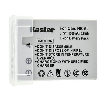 Kastar 1-Pack NB-5L Battery Replacement for Canon NB-5L NB5L NB-5LH NB5LH 1135B001 Battery canon CB-2LX CB-2LXE Charger Canon Digital IXUS 860 IS Camera