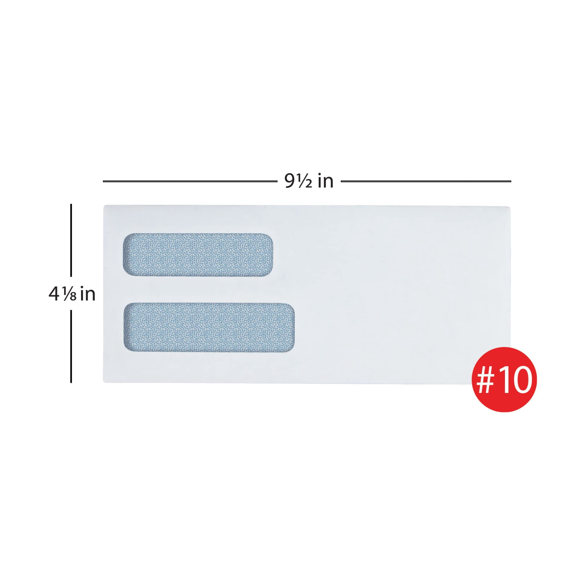 Office Depot Double-Window Envelopes, #10 (4 1/8in. x 9 1/2in.), White, Gummed, Box Of 500, 12018