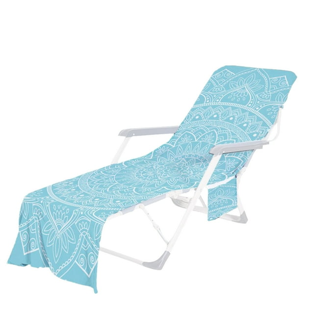 Pool Chaise Lounge Cover Absorbent Beach Chair Cover with Pockets