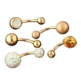 thumbnail image 2 of 5x Joyería de circonita para piercing corporal: anillos para ombligo y ceja, ideales como regalo para mujeres y niñas. Oro rosa, 2 of 7
