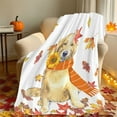 thumbnail image 4 of Uutvery Autumn Maple Leaf Pumpkin Pattern Flannel Blanket Soft Warm Lightweight for Sofa Bed Decor Cozy Thanksgiving Halloween Accent 39.37 x 27.56 Inches 0.55lb, 4 of 6