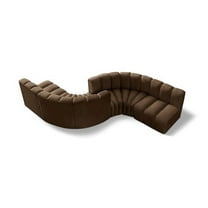 Meridian Furniture Arc Brown Velvet Modular Sectional