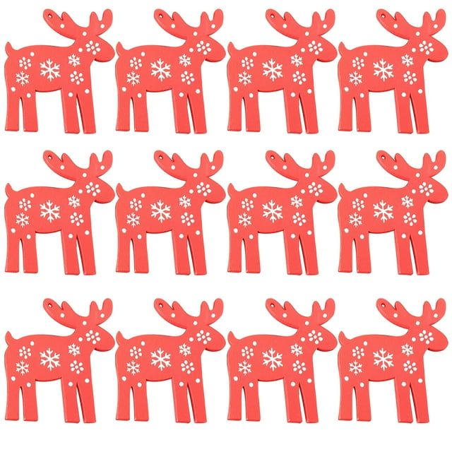 Bewildely Paquete de 100 adornos colgantes Material de primera Colgante de Artesanía Diseño único Decoración navideña Rodajas de Kits de decoración para fiestas rojo blanco Weihnachtsbaum Bewildely HA059725-04B