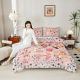thumbnail image 4 of Feelyou Romantic Rose Flower Full Size Comforter Sets for Girl, Spring Leaf Botanical Bedding Comforter Set, Retro French Style Reversible Bedding Sets, Lightweight Room Decor, 3-Piece, 4 of 8