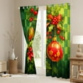 thumbnail image 3 of jejeloiu Christmas Red Leaves Curtains Pack of 2 (42x84 Each),Christmas Lantern Curtains Blackout,Happy New Year Bedroom Curtains For Men Women,Lightweight Room Decor, 3 of 6
