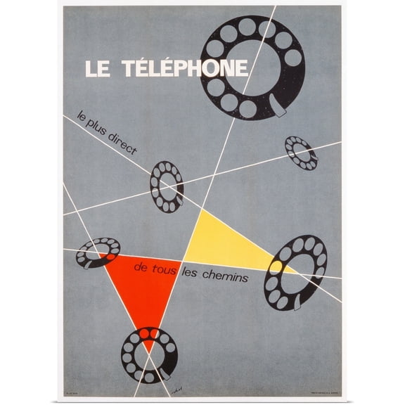 Great BIG Canvas | Rolled Chol Chol Poster Print entitled Advertisement for the telephone, c.1937