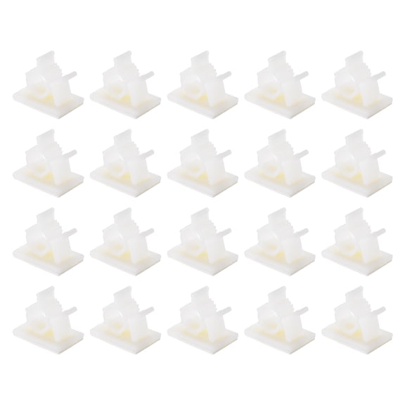 Adjustable Cable Clips, 20 Pack 8-10mm Self-Adhesive Cable Clamp Wire Clamps, White