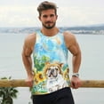thumbnail image 6 of Yiaed French Bulldog Sunflowers Bubbles Print Mens Compression Shirt Slimming Body Shaper Vest Workout Tank Tops Abs Abdomen Undershirts-XX-Large, 6 of 7