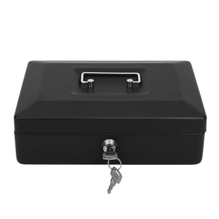  Black Acrylic Lockable Cash Box, Money Holder, Cash Organizer,  Single Row Currency Tray, Money Storage Box : Office Products