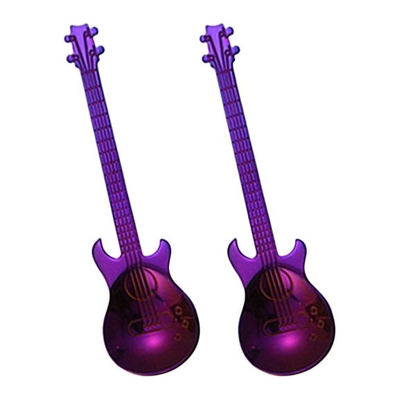 Wovilon Stainless Steel Spoon Guitar Spoon Coffee Stirring Spoon Ice Bar Spoon Music Bar Spoon Mug Spoon