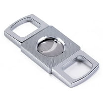 Precision Made Guillotine Cigar Cutter w/ Etched Body - 62 Ring Gauge - Silver