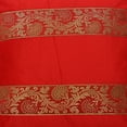 thumbnail image 4 of Stylo Culture Indian Couch Throw Pillow Covers 16x16 Polydupion Brocade Jacquard Red Square 40cm x 40cm Home Decor Velvet Floral Zippered Cushion Covers | Set Of 2, 4 of 4