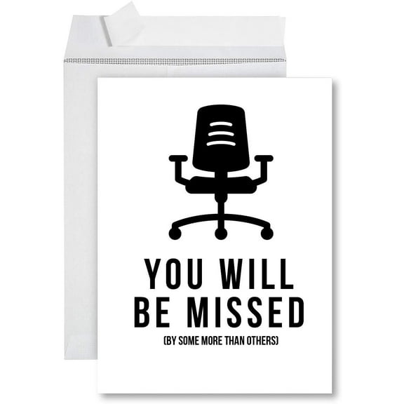 Koyal Wholesale Funny Jumbo Retirement Card With Envelope, Farewell Office, Missed By Some More Than Others