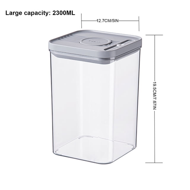 Bdday Contenants de Céréales Rangement Qualité Alimentaire Pet Plastique Transparent Boîte Scellée à Pression Boîte de Rangement Étanche Contenants de Préparation de Repas Réutilisables en Verre
